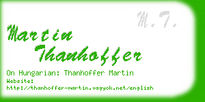 martin thanhoffer business card